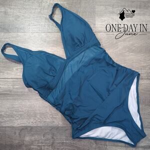 CharmLeaks Mesh Cut Out One Piece Swimsuit Size L